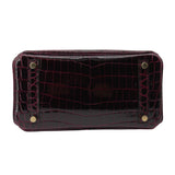 Hermes25cm Birkin Bordeaux Shiny Niloticus Crocodile Gold Hardware