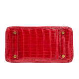 Hermes25cm Birkin Braise Shiny Niloticus Crocodile Gold Hardware