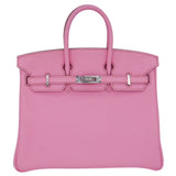 Hermes25cm Birkin Bubblegum Togo Palladium Hardware