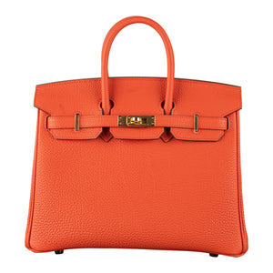Hermes25cm Birkin Capucine Togo Leather Gold Hardware