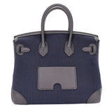 Hermes25cm Birkin Cargo Bleu Marine/ Black Canvas/ Swift Leather Palladium Hardware