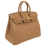 Hermes25cm Birkin Chai Matte Alligator Gold Hardware