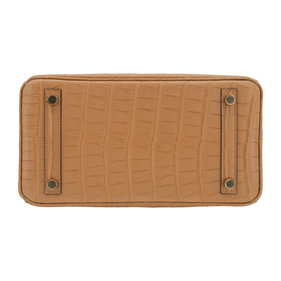 Hermes25cm Birkin Chai Matte Alligator Gold Hardware