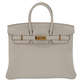 Hermes25cm Birkin Craie Togo Leather Gold Hardware