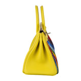 Hermes25cm Birkin Customized Rainbow Chevron Swarovski Crystal Palladium Hardware