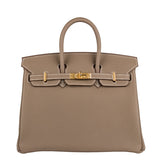 Hermes25cm Birkin Etoupe Togo Leather Gold Hardware