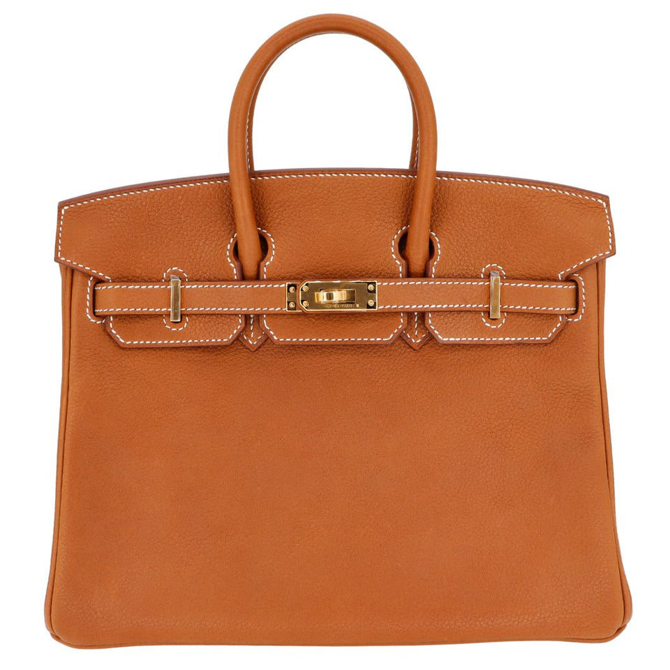 Hermes25cm Birkin Fauve Barenia Faubourg Leather Gold Hardware