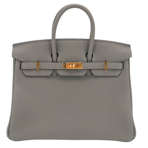Hermes25cm Birkin Gris Meyer Togo Leather Gold Hardware