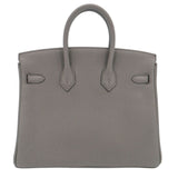 Hermes25cm Birkin Gris Meyer Togo Leather Palladium Hardware