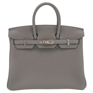Hermes25cm Birkin Gris Meyer Togo Leather Palladium Hardware