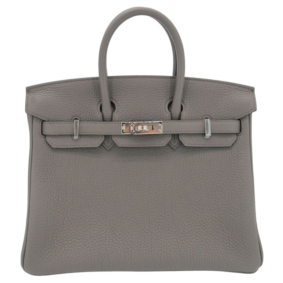 Hermes25cm Birkin Gris Meyer Togo Leather Palladium Hardware