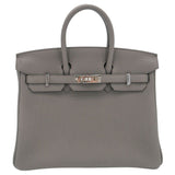 Hermes25cm Birkin Gris Meyer Togo Leather Palladium Hardware