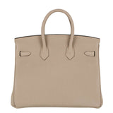 Hermes25cm Birkin Gris Tourterelle Togo Leather Palladium Hardware