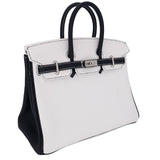 Hermes25cm Birkin HSS Panda Black/ White Clemence Leather Palladium Hardware