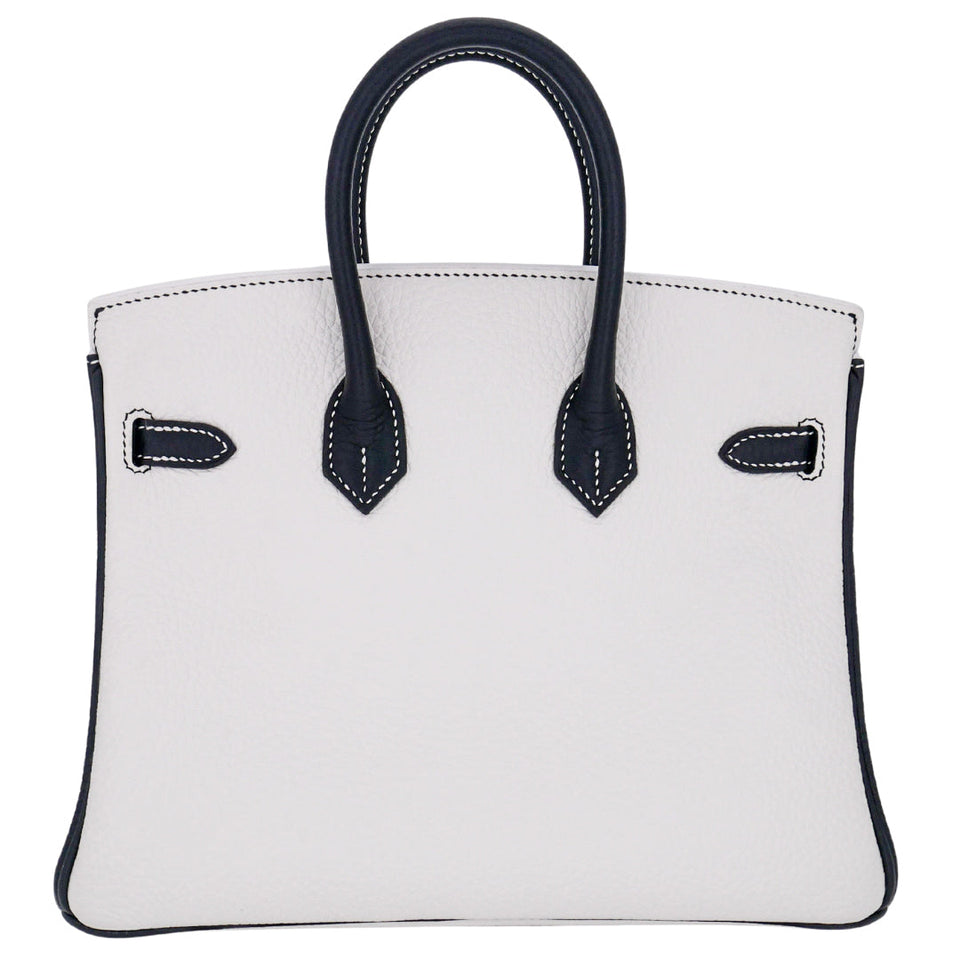 Hermes25cm Birkin HSS Panda Black/ White Clemence Leather Palladium Hardware