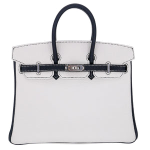 Hermes25cm Birkin HSS Panda Black/ White Clemence Leather Palladium Hardware