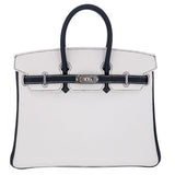 Hermes25cm Birkin HSS Panda Black/ White Clemence Leather Palladium Hardware
