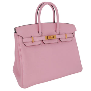 Hermes25cm Birkin HSS Rose Sakura Clemence Leather Brushed Gold Hardware