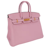 Hermes25cm Birkin HSS Rose Sakura Clemence Leather Brushed Gold Hardware