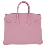 Hermes25cm Birkin HSS Rose Sakura Clemence Leather Brushed Gold Hardware