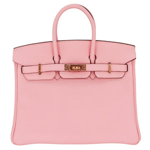 Hermes25cm Birkin HSS Rose Sakura Clemence Leather Rose Gold Hardware