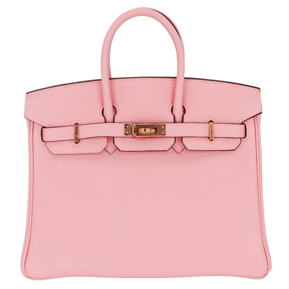 Hermes25cm Birkin HSS Rose Sakura Clemence Leather Rose Gold Hardware