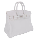 Hermes25cm Birkin HSS White Clemence Leather Palladium Hardware