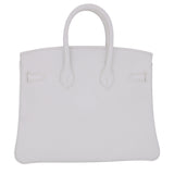 Hermes25cm Birkin HSS White Clemence Leather Palladium Hardware