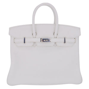 Hermes25cm Birkin HSS White Clemence Leather Palladium Hardware