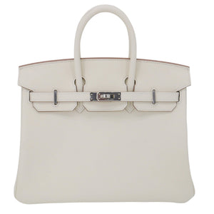 Hermes25cm Birkin Mushroom Swift Leather Palladium Hardware