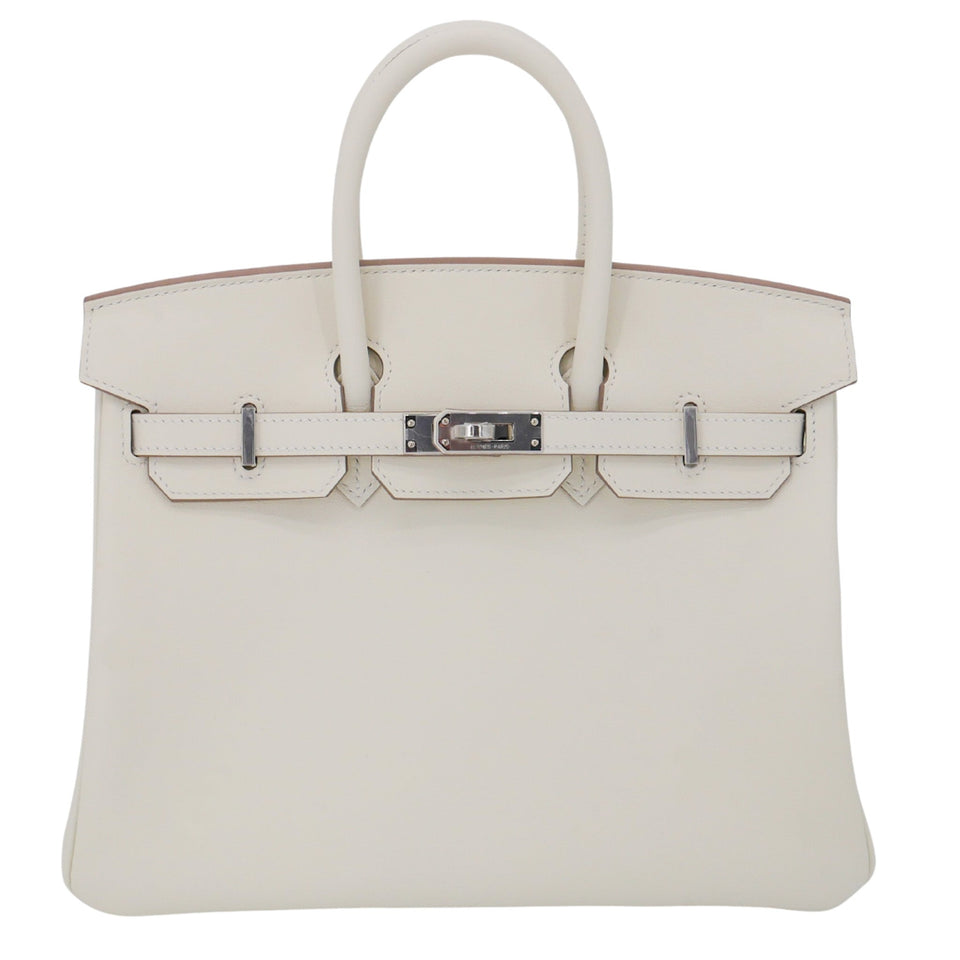 Hermes25cm Birkin Mushroom Swift Leather Palladium Hardware