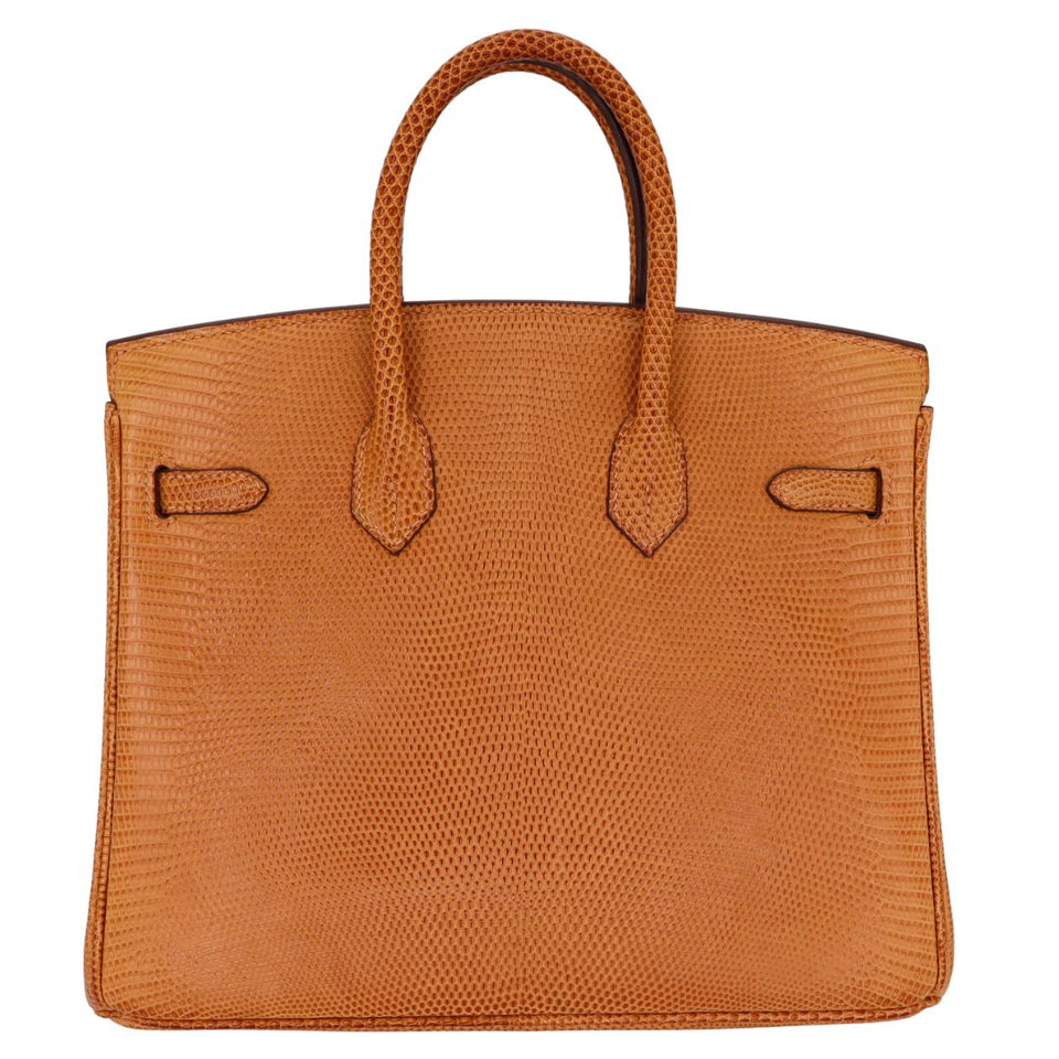 Hermes25cm Birkin Natural Lizard Palladium Hardware