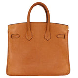 Hermes25cm Birkin Natural Lizard Palladium Hardware