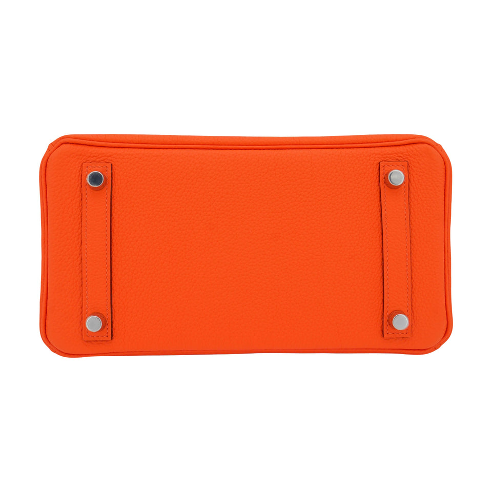 Hermes25cm Birkin Orange Minium Togo Leather Palladium Hardware