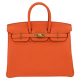 Hermes25cm Birkin Orange Togo Leather Gold Hardware