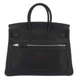Hermes25cm Birkin Rock Black Volupto Leather Palladium Hardware