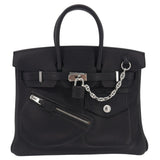 Hermes25cm Birkin Rock Black Volupto Leather Palladium Hardware