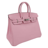 Hermes25cm Birkin Rose Sakura Swift Leather Palladium Hardware