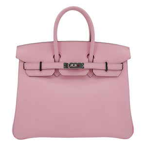 Hermes25cm Birkin Rose Sakura Swift Leather Palladium Hardware