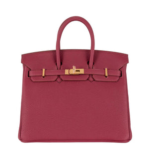 Hermes25cm Birkin Rubis Togo Leather Gold Hardware