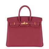 Hermes25cm Birkin Rubis Togo Leather Gold Hardware