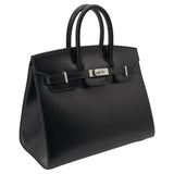 Hermes25cm Birkin Sellier Black Box Calf Leather Palladium Hardware