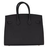 Hermes25cm Birkin Sellier Black Epsom Leather Gold Hardware