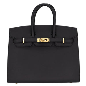 Hermes25cm Birkin Sellier Black Epsom Leather Gold Hardware
