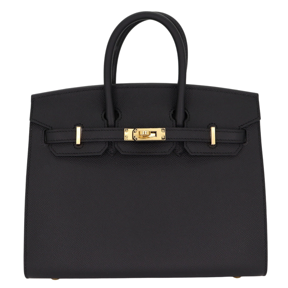 Hermes25cm Birkin Sellier Black Epsom Leather Gold Hardware