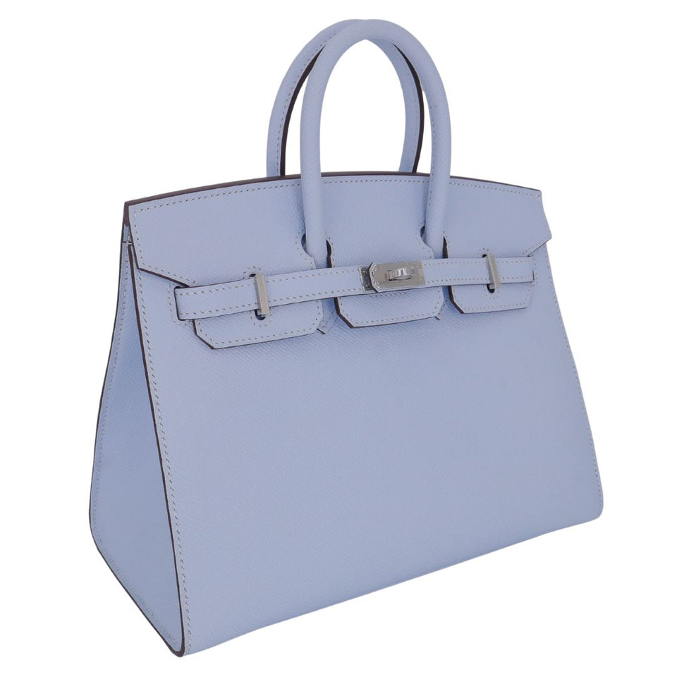 Hermes25cm Birkin Sellier Bleu Brume Epsom Leather Palladium Hardware