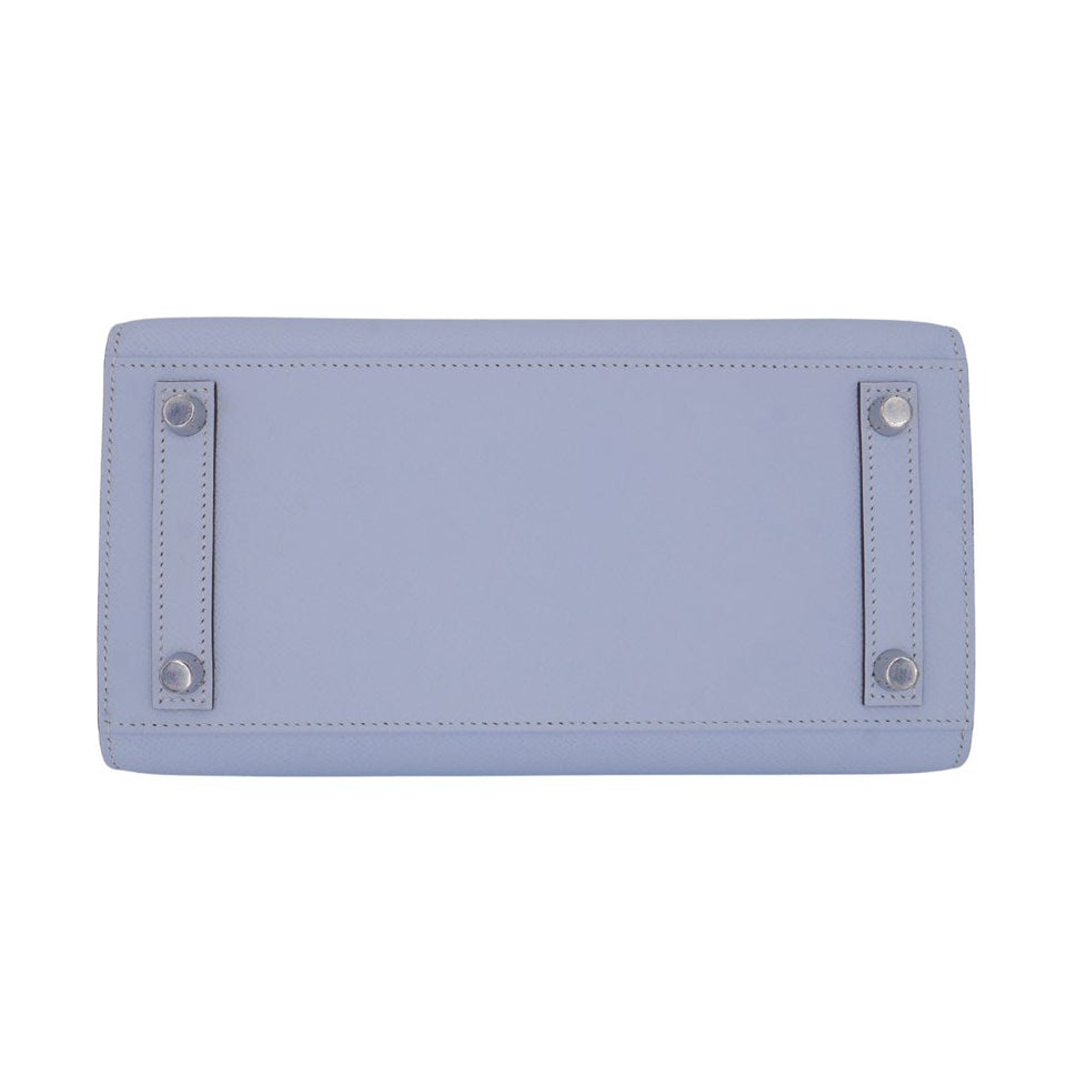 Hermes25cm Birkin Sellier Bleu Brume Epsom Leather Palladium Hardware