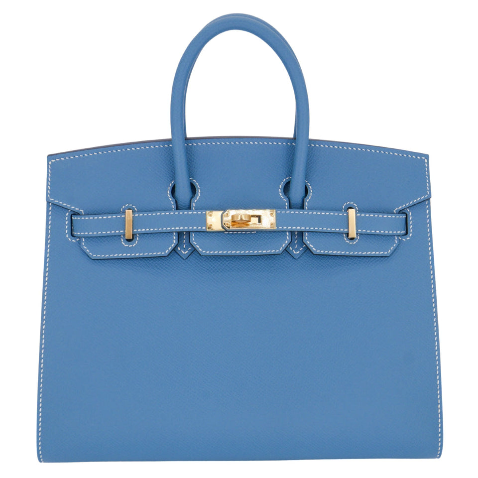 Hermes25cm Birkin Sellier Bleu Jean Epsom Leather Gold Hardware