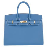 Hermes25cm Birkin Sellier Bleu Jean Epsom Leather Gold Hardware