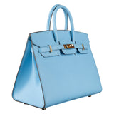 Hermes25cm Birkin Sellier Celeste Epsom Leather Gold Hardware